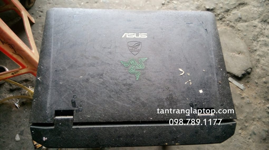 tân trang laptop uy tín tphcm, sơn lại laptop Asus Gaming G75 chảy sơn 